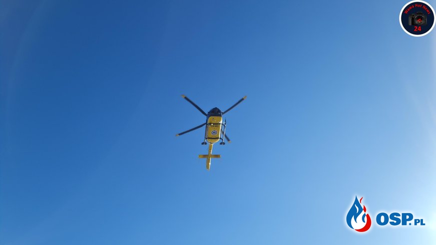 Karambol na trasie S8 pod Warszawą. Lądował śmigłowiec LPR. OSP Ochotnicza Straż Pożarna