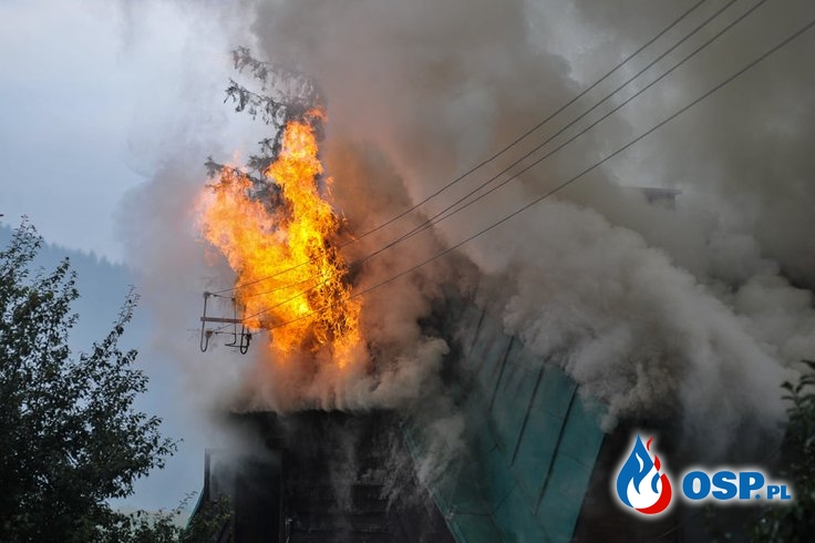 Pożar drewnianego domu w Zakopanem OSP Ochotnicza Straż Pożarna