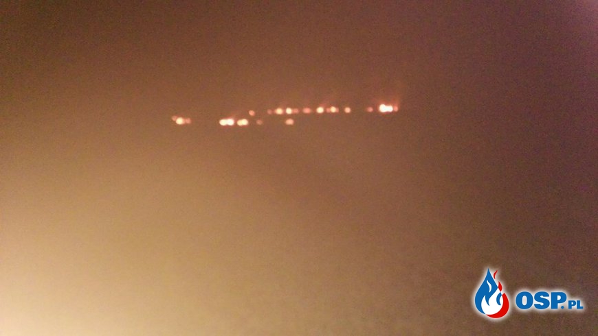 Nocny pożar łąk OSP Ochotnicza Straż Pożarna