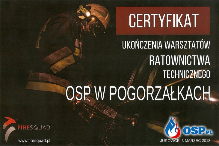 WARSZTATY RATOWNICTWA TECHNICZNEGO W JUROWCACH OSP Ochotnicza Straż Pożarna