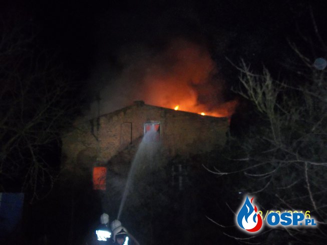 28.3.2016 Pożar pustostanu Wierzenica OSP Ochotnicza Straż Pożarna