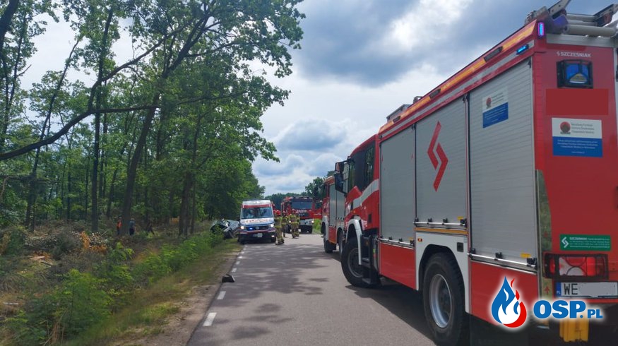 Wypadek w miejscowości Rzy OSP Ochotnicza Straż Pożarna