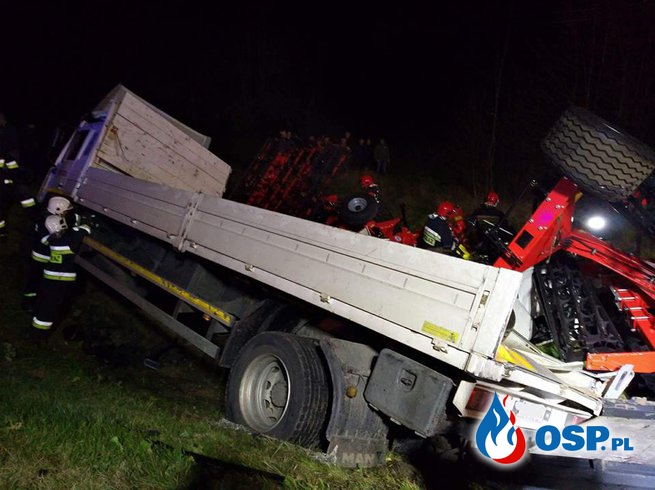 Śmiertelny wypadek na drodze krajowej nr.94 w miejscowości Machowa. OSP Ochotnicza Straż Pożarna