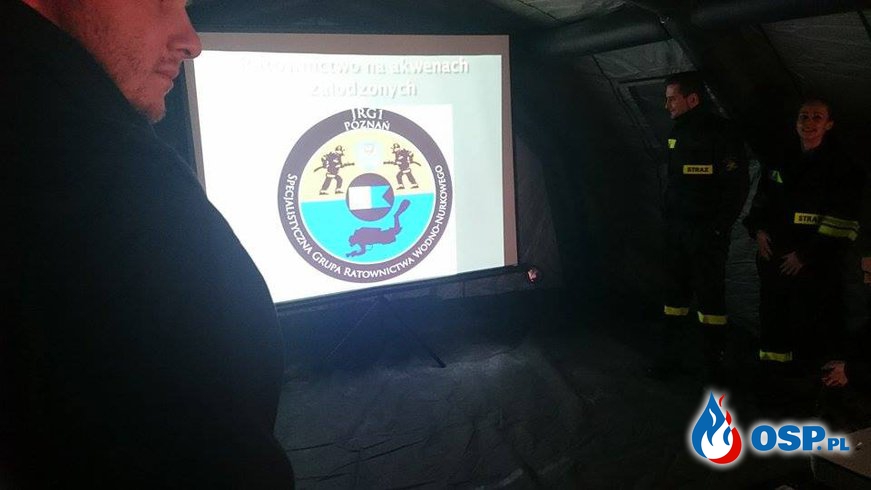 Ćwiczenia z ratownictwa lodowego połączone z edukacją profilaktyczną. OSP Ochotnicza Straż Pożarna