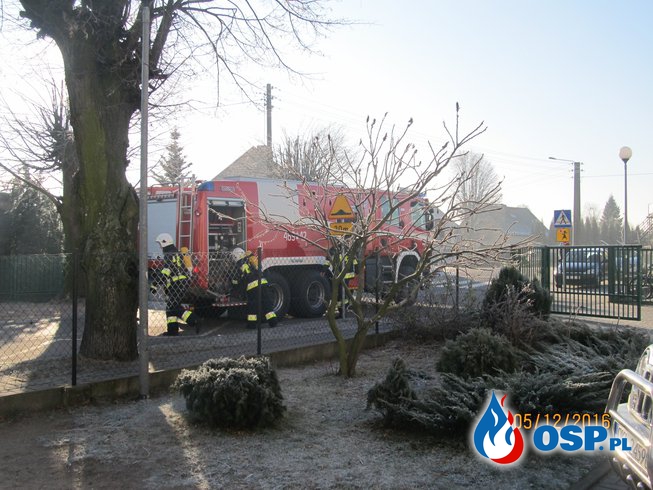 Pożar w Zespole Szkół w Trzcinicy - ćwiczenia OSP Ochotnicza Straż Pożarna