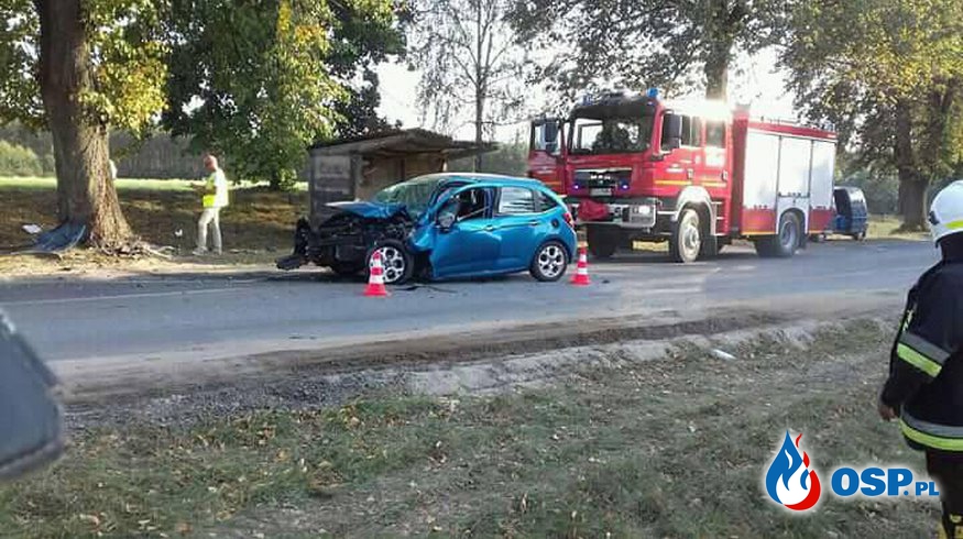 Wpadek drogowy w miejscowości Adamowo! OSP Ochotnicza Straż Pożarna
