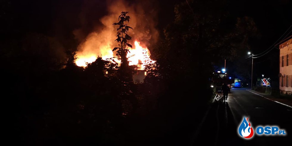 Nocny pożar budynku w Gogolinie OSP Ochotnicza Straż Pożarna