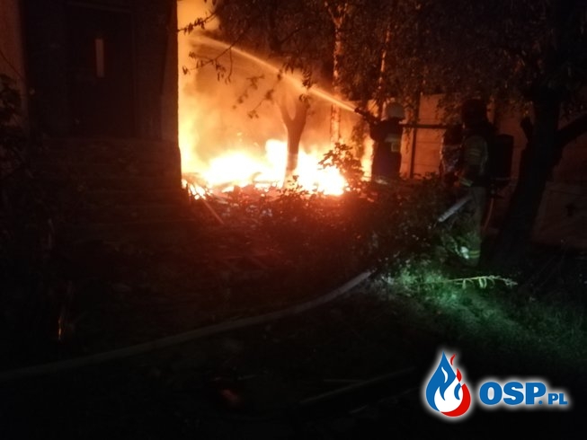 Pożar na posesji OSP Ochotnicza Straż Pożarna