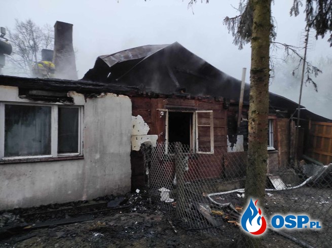 Pożar domu Grabie OSP Ochotnicza Straż Pożarna