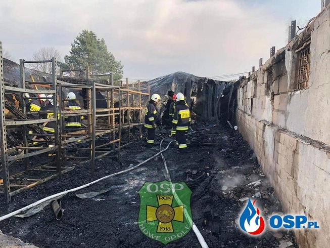 7 zastępów strażaków gasiło pożar pustostanu OSP Ochotnicza Straż Pożarna