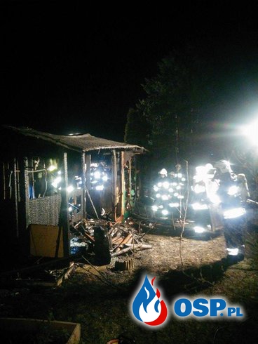 Pożar budynku gospodarczego w Winiarach. OSP Ochotnicza Straż Pożarna