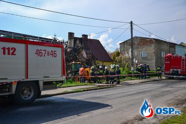 Dom zawalił się po wybuchu butli z gazem na Opolszczyźnie! OSP Ochotnicza Straż Pożarna