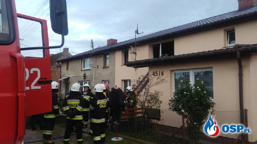 Pożar poddasza mieszklanego w budynku wielorodzinnym OSP Ochotnicza Straż Pożarna