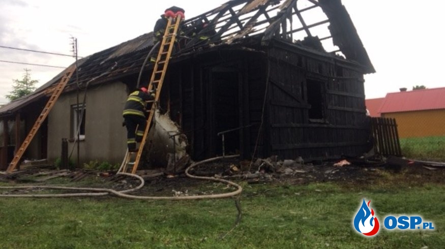 Kobieta zginęła w pożarze domu w Kowalkowie, mężczyzna zdołał uciec OSP Ochotnicza Straż Pożarna