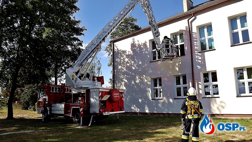 Pożar kotłowni w Szkole Podstawowej w Bielsku OSP Ochotnicza Straż Pożarna