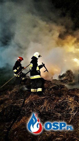 Pożar stogu siana w miejscowości Główina gm. Brudzeń Duży. OSP Ochotnicza Straż Pożarna