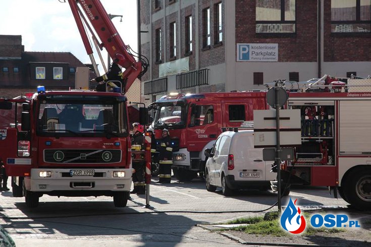 Pożar w Osinowie Dolnym na targowisku OSP Ochotnicza Straż Pożarna