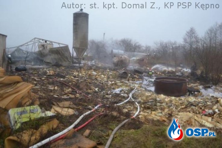 Pożar zakładu produkcyjno-tapicerskiego w miejscowości Proszów OSP Ochotnicza Straż Pożarna