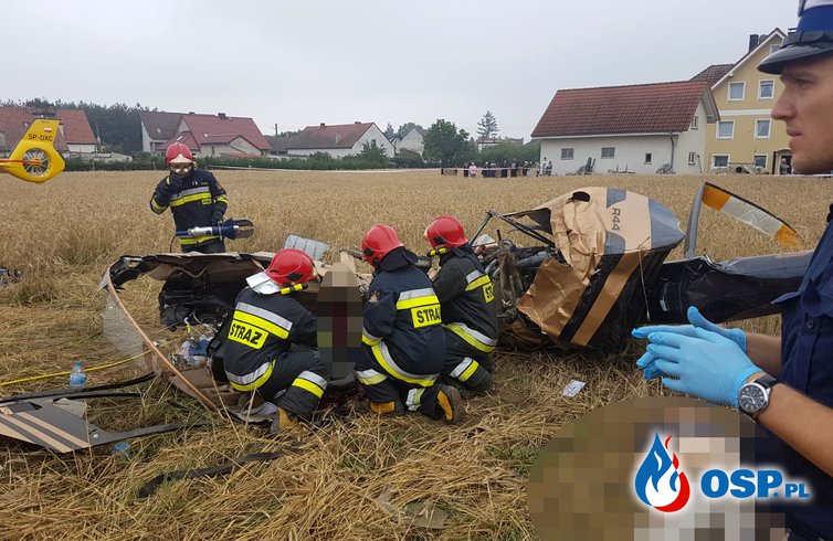 Wypadek helikoptera pod Opolem. Nowe informacje  [FOTO] OSP Ochotnicza Straż Pożarna