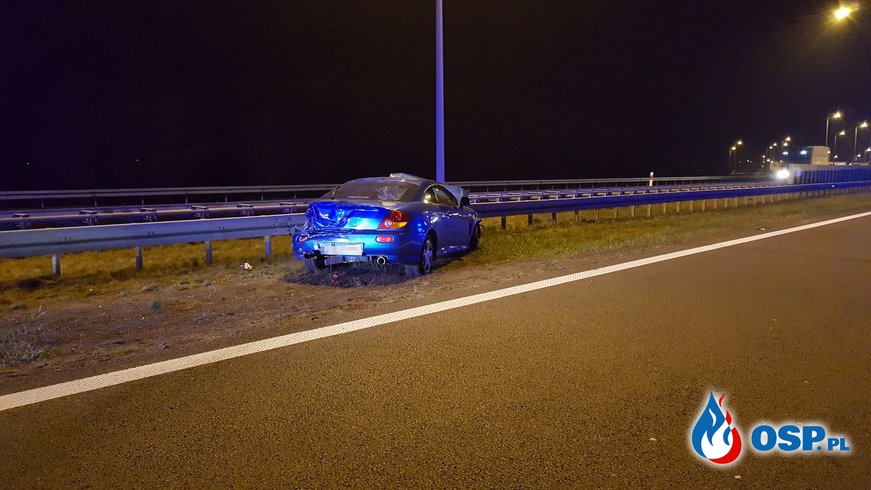 Zderzenie na autostradzie A-2, dwie osoby poszkodowane! OSP Ochotnicza Straż Pożarna