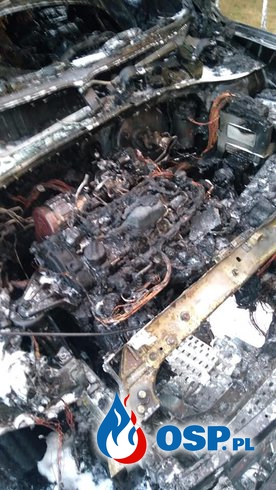 Pożar lawety z nowymi samochodami w Stefanowie. OSP Ochotnicza Straż Pożarna