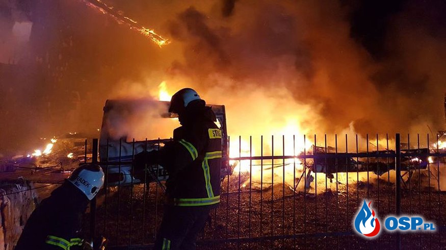 11 przyczep kempingowych spłonęło w Zachodniopomorskiem! OSP Ochotnicza Straż Pożarna
