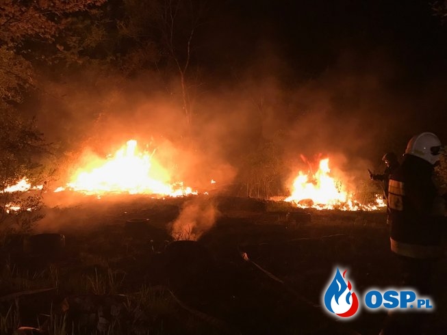 66/2019 Duży pożar śmieci na opuszczonym torze kartingowym OSP Ochotnicza Straż Pożarna