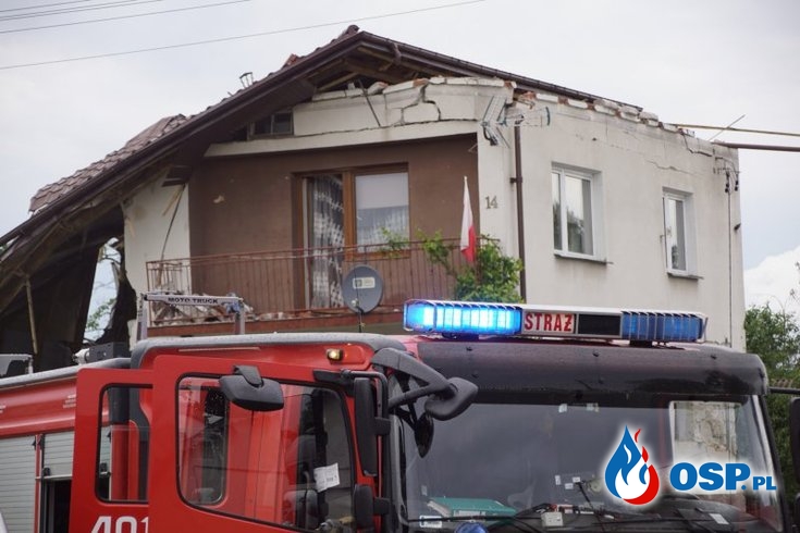 Eksplozja gazu w Chodlu. Dwie osoby zginęły pod gruzami domu. OSP Ochotnicza Straż Pożarna