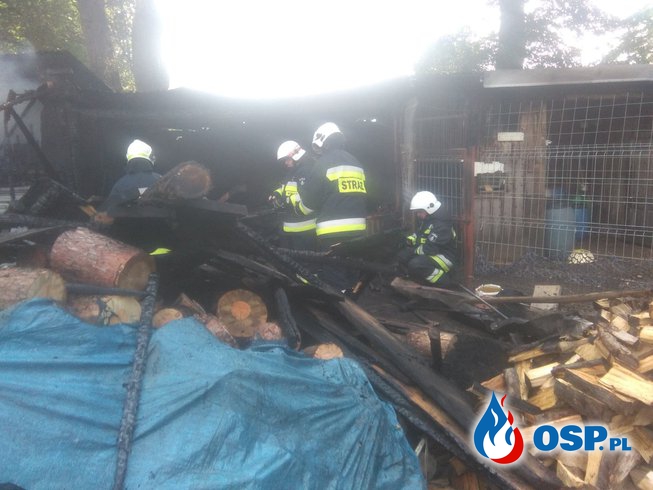 Perzów- pożar zabudowań gospodarczych OSP Ochotnicza Straż Pożarna