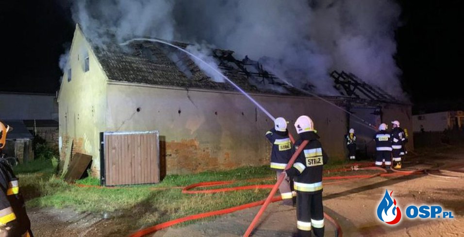 Wartosław – pożar stodoły OSP Ochotnicza Straż Pożarna