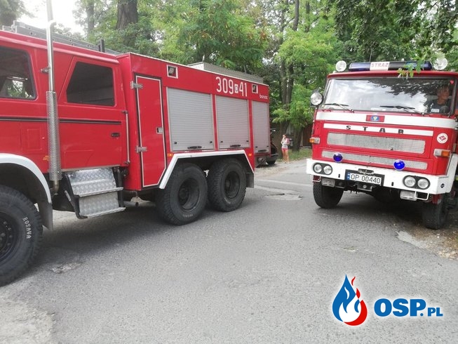 Pożar podkładów kolejowych OSP Ochotnicza Straż Pożarna