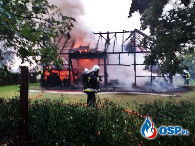Dwa pożary budynków po uderzeniu pioruna w Starych Bielicach OSP Ochotnicza Straż Pożarna