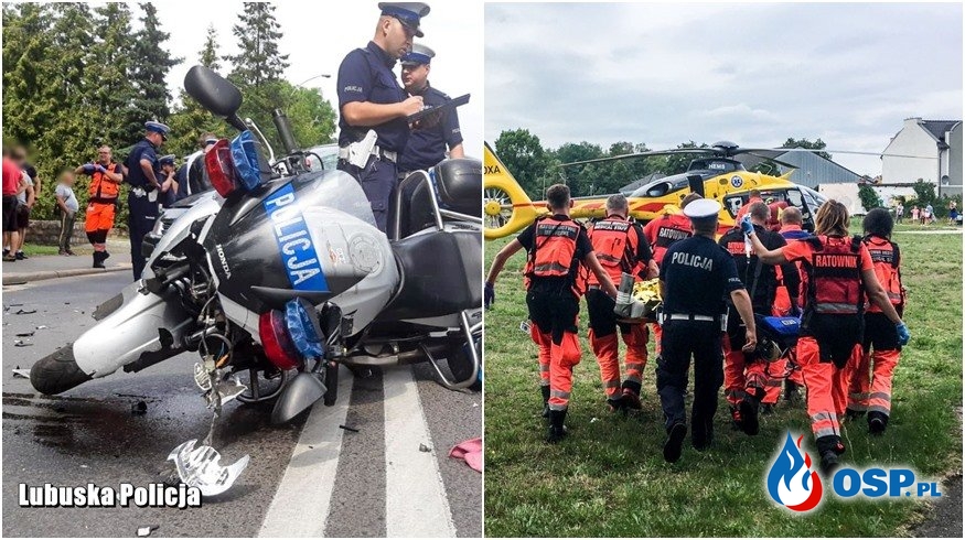 Policjant ranny w wypadku. Zabezpieczał festiwal Pol'And'Rock w Kostrzynie. OSP Ochotnicza Straż Pożarna