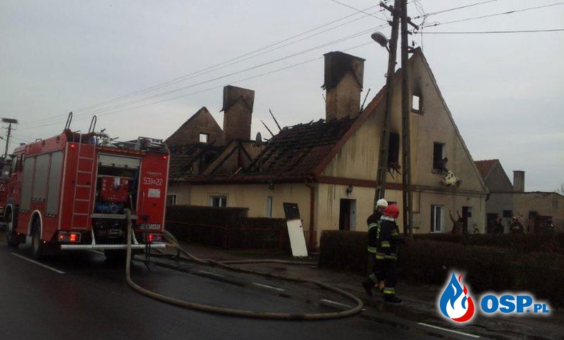 Pożar poddasza w Bałcynach 2012 OSP Ochotnicza Straż Pożarna