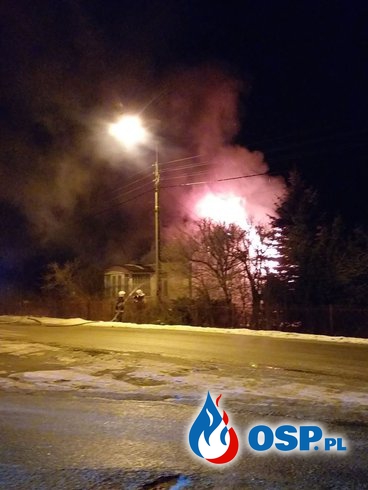 01.02.2019 - Pożar domu w Mroczkowie OSP Ochotnicza Straż Pożarna