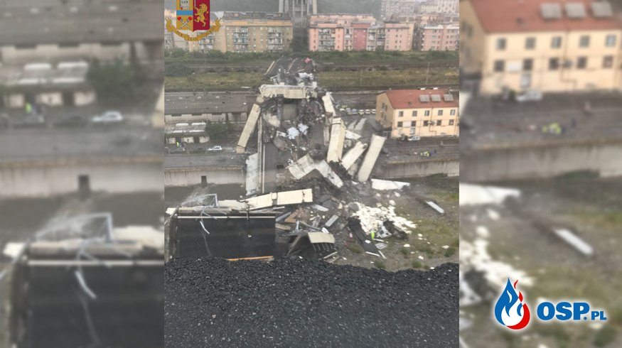 Dziesiątki zabitych po zawaleniu się wiaduktu na autostradzie A10 w Genui! OSP Ochotnicza Straż Pożarna