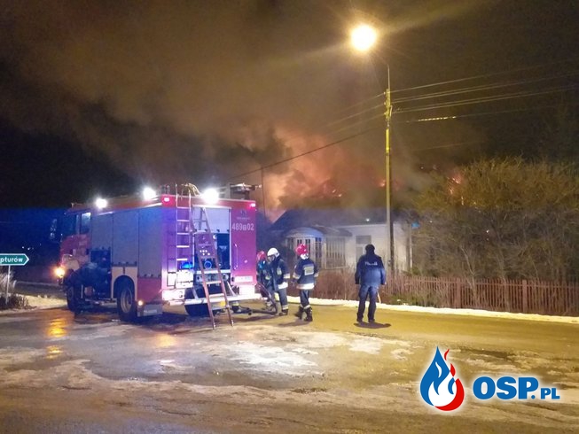 01.02.2019 - Pożar domu w Mroczkowie OSP Ochotnicza Straż Pożarna