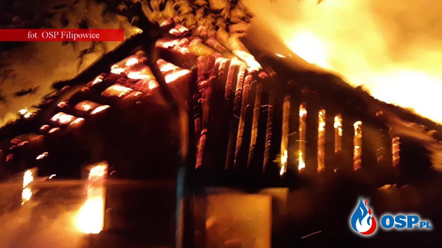 Trzy osoby zginęły w nocnym pożarze drewnianego domu w Borowej OSP Ochotnicza Straż Pożarna