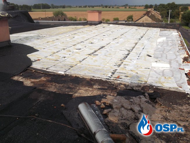 Sabaszczewo - zerwany dach OSP Ochotnicza Straż Pożarna