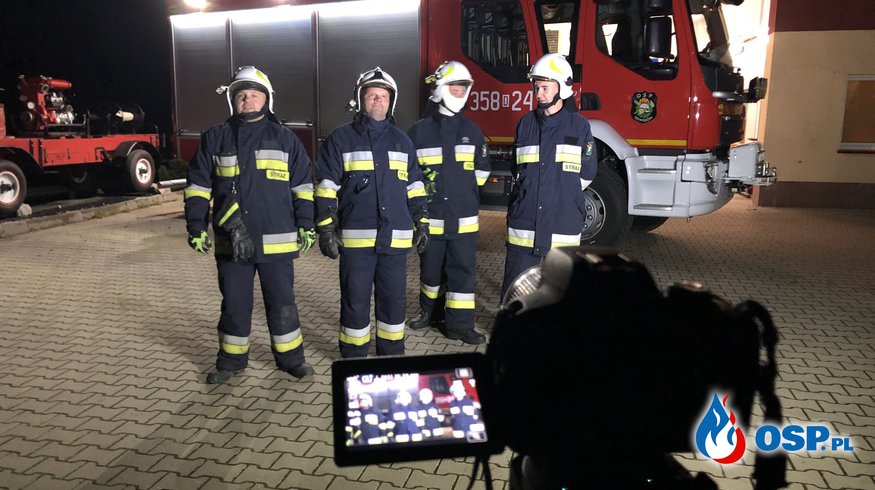 Strażacy uczestniczyli w nagraniu filmu z okazji Dnia Strażaka 02.05.2020 OSP Ochotnicza Straż Pożarna