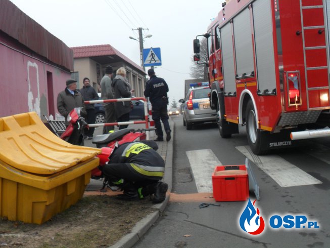 Wypadek Lubasz skrzyżowanie ul.Chrobrego i ul.Szkolnej OSP Ochotnicza Straż Pożarna