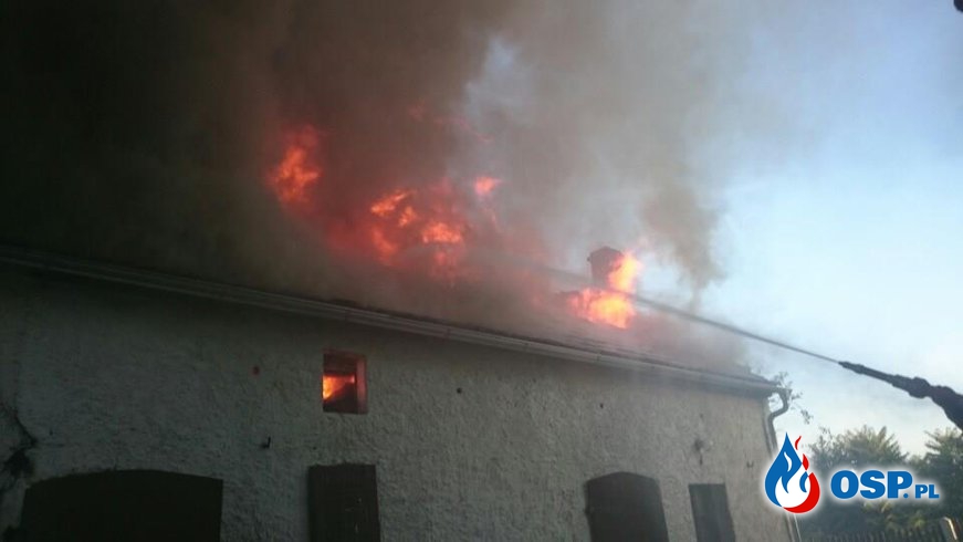 Pożar budynku gospodarczego. OSP Ochotnicza Straż Pożarna