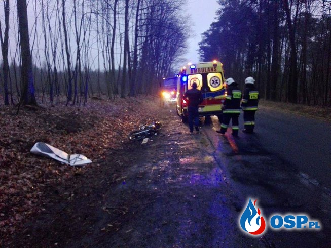 Groźny wypadek między Dąbrowa Chełmińska a nowym dworem OSP Ochotnicza Straż Pożarna
