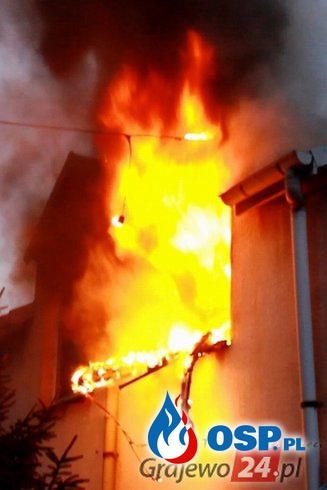 Pożar budynku mieszkalnego przy ul. Wojska Polskiego w Grajewie OSP Ochotnicza Straż Pożarna