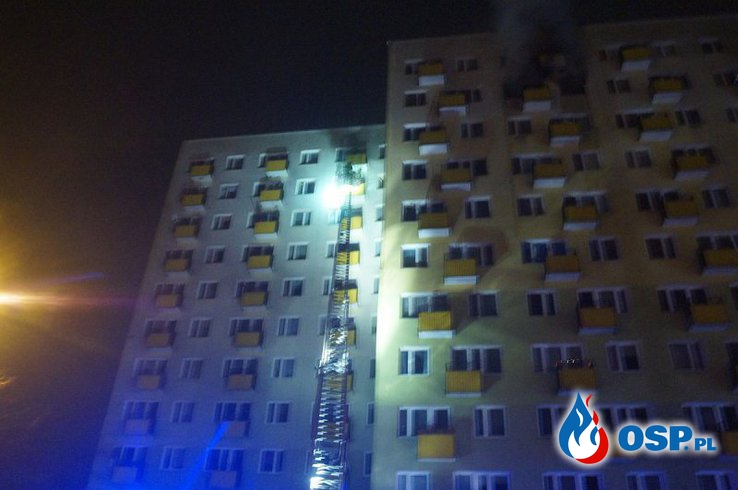 Pożar mieszkania w wieżowcu w Świdniku. Kilkanaście osób podtruło się dymem. OSP Ochotnicza Straż Pożarna