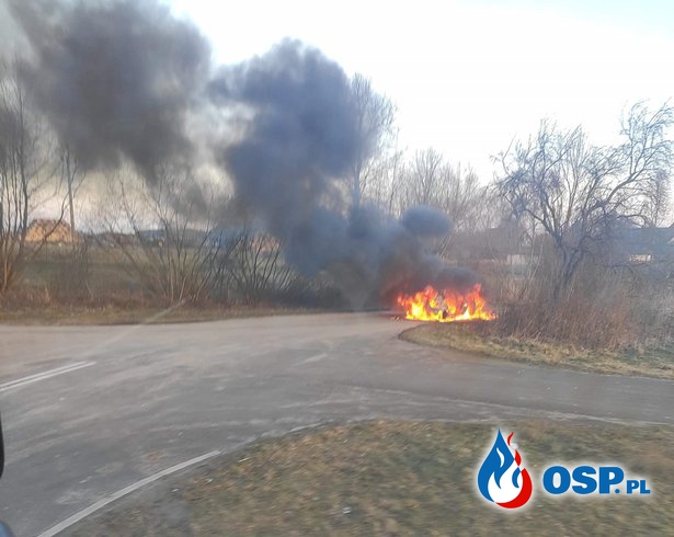 Pożar auta w Daniszewie! OSP Ochotnicza Straż Pożarna