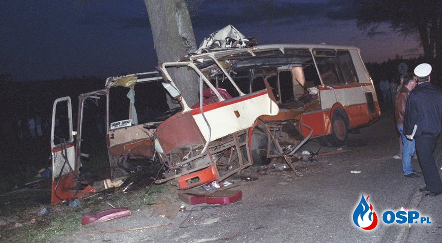 32 osoby zginęły w wypadku autobusu PKS. 27 lat po tragedii w Gdańsku. OSP Ochotnicza Straż Pożarna