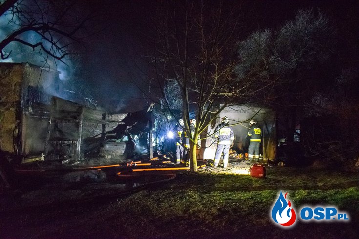 Nocny pożar zabudowań w Gierałtowicach OSP Ochotnicza Straż Pożarna