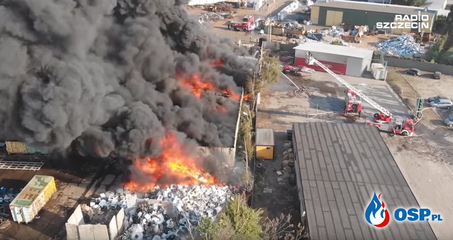 Gigantyczny pożar w Szczecinie. Doszło do eksplozji OSP Ochotnicza Straż Pożarna