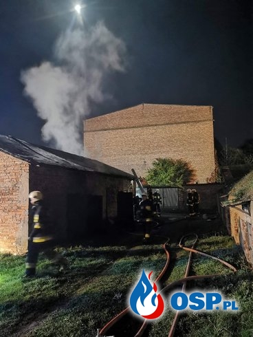 Pożar budynku gospodarczego w Glinojecku OSP Ochotnicza Straż Pożarna